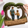 Still Growing, Still Holding On - Family Personalized Custom Shaped 2-Layered Wooden Plaque With Flat Stand - Father's Day, House Warming Gift For Dad, Grandpa