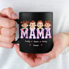 Wake Up To My World - Family Personalized Custom Black Mug - Mother's Day, Gift For Mom, Grandma