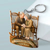 With You, Every Year Is Golden - Couple Personalized Custom Shaped Acrylic Keychain - Gift For Husband Wife, Anniversary