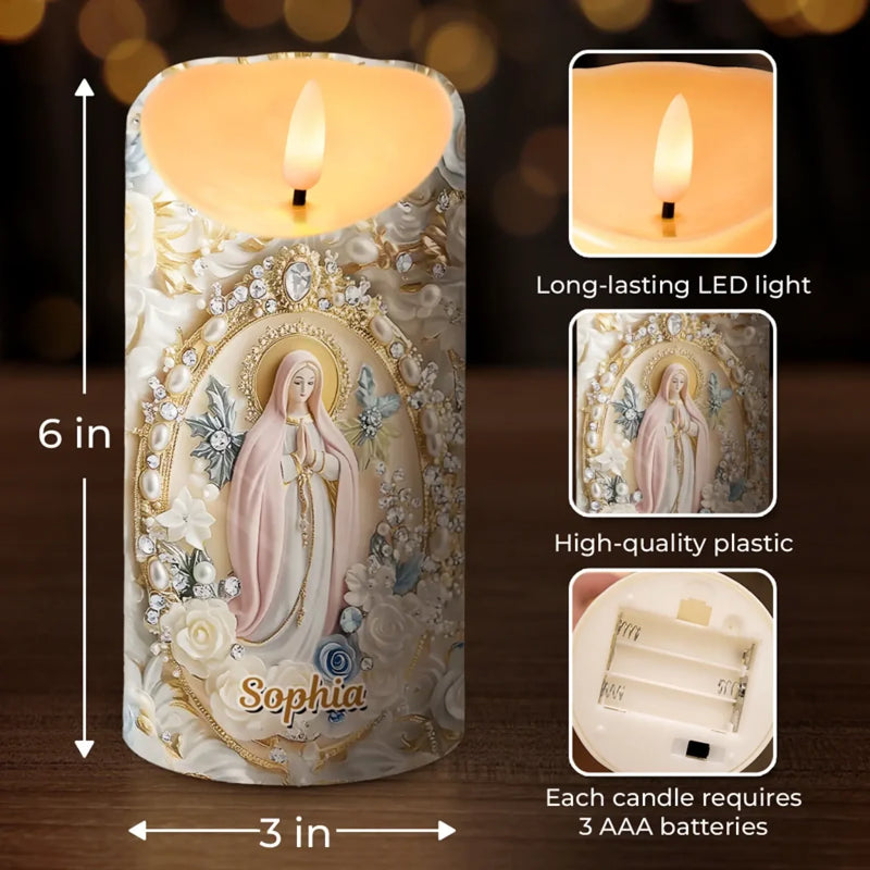 Let Your Light Shine - Family Personalized Custom 3D Inflated Effect Printed LED Candle - Gift For Yourself, Best Friends, Siblings, Family Members
