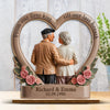 From Our First Kiss Till Our Last Breath - Couple Personalized Custom Shaped 2-Layered Wooden Plaque With Flat Stand - House Warming Gift For Husband Wife, Anniversary