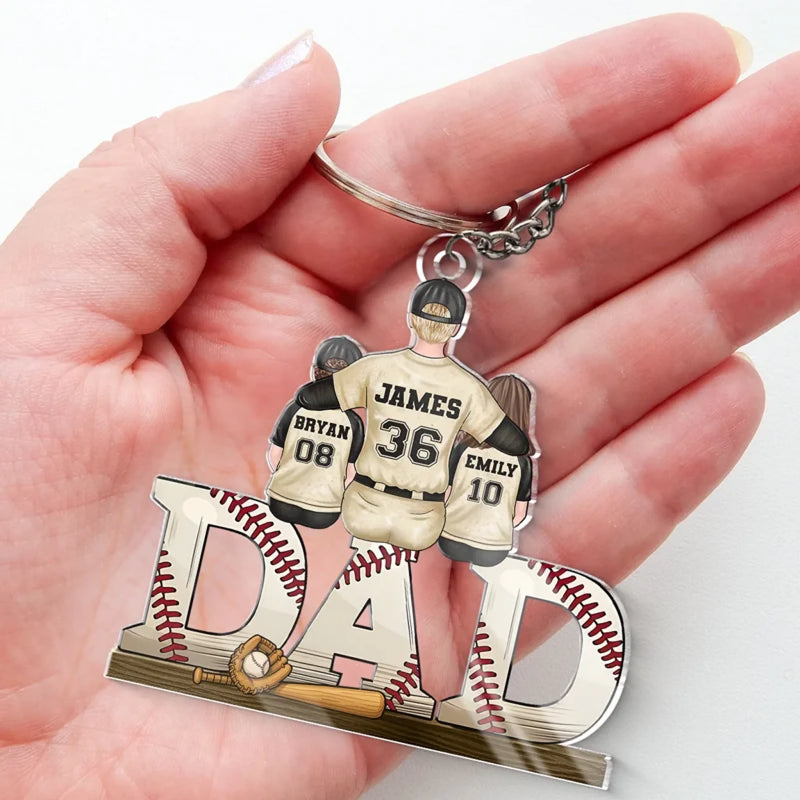 Game Day, Every Day - Family Personalized Custom Shaped Acrylic Keychain - Father's Day, Gift For Dad, Sport Lovers, Sport Players
