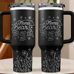 Custom Name Mama Bear Gifts for Moms - Personalized Engraved 40oz Tumbler With Handle
