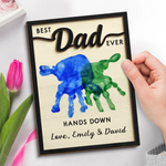 Custom Handprint Best Dad Gifts - Personalized Wooden Plaque
