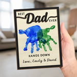 Custom Handprint Best Dad Gifts - Personalized Wooden Plaque