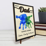 Custom Handprint Best Dad Gifts - Personalized Wooden Plaque