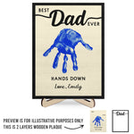 Custom Handprint Best Dad Gifts - Personalized Wooden Plaque