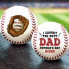 We Caught The Best Dad - Family Personalized Custom Leather Baseball - Father's Day, Gift For Dad, Sport Lovers, Sport Players