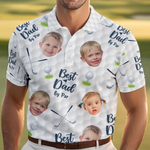 Custom Photo Best Dad Golf Gifts - Personalized All Over Print Polo Shirt