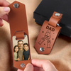 Custom Photo To Us You Are A Superhero - Family Personalized Custom Engraved Leather Keychain - Father's Day, Gift For Dad, Grandpa