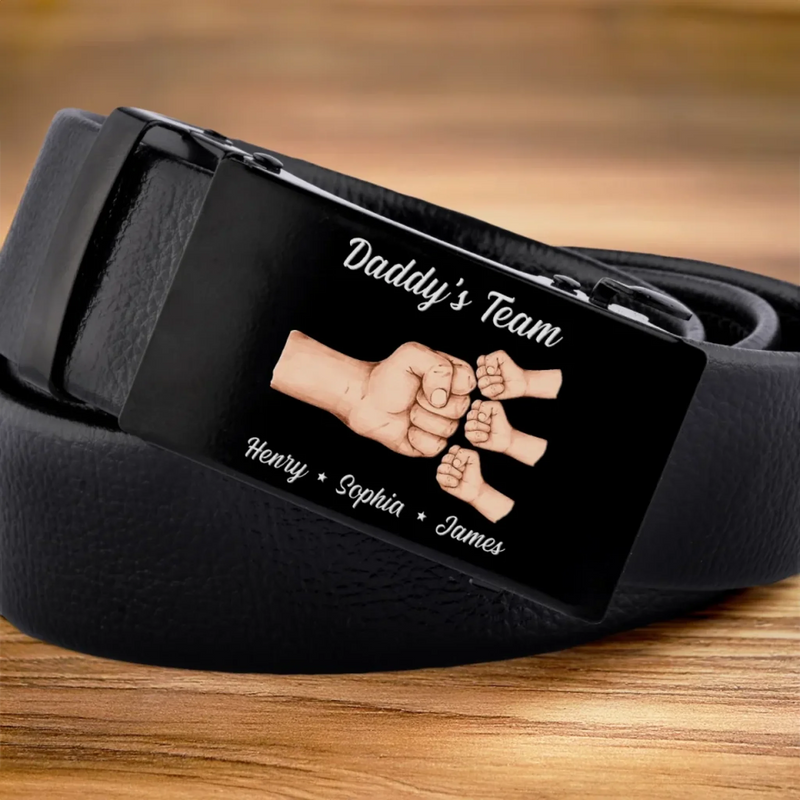 Squad Of Daddy - Family Personalized Custom Printed Belt Buckle - Father's Day, Gift For Dad, Grandpa