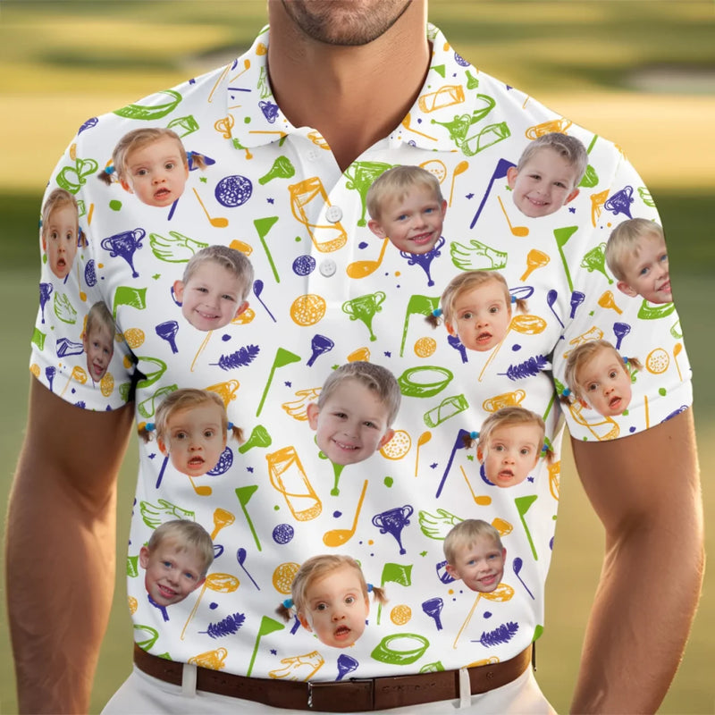 Custom Photo Par-fect Dad - Family Personalized Custom All Over Print Polo Shirt - Father's Day, Gift For Dad, Sport Lovers, Sport Players