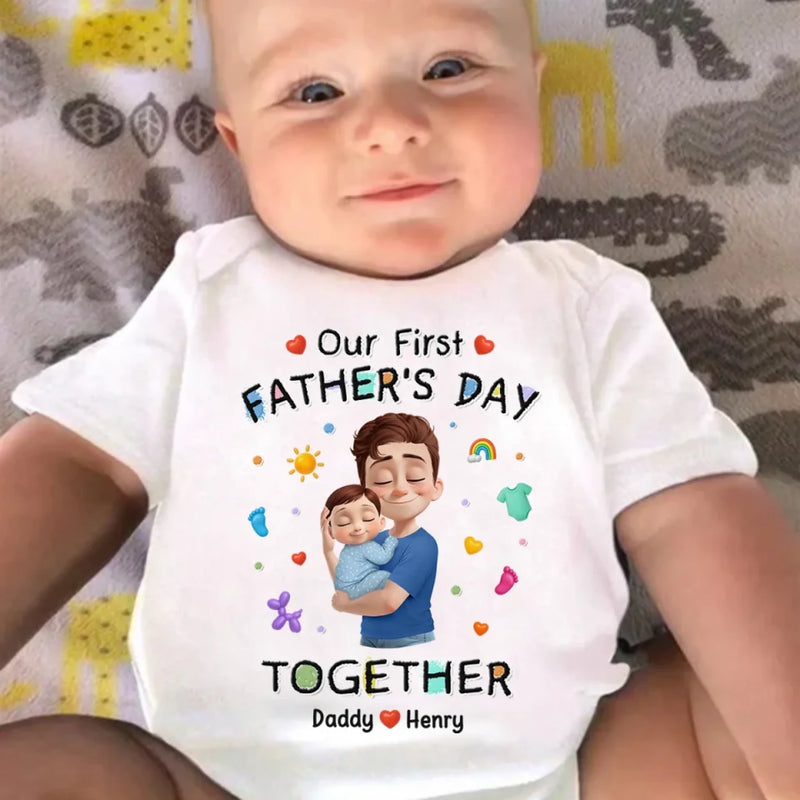 Team Daddy Since Day One - Family Personalized Custom Baby Onesie - Father's Day, Baby Shower Gift, Gift For First Dad, Baby Kids, Newborn Baby