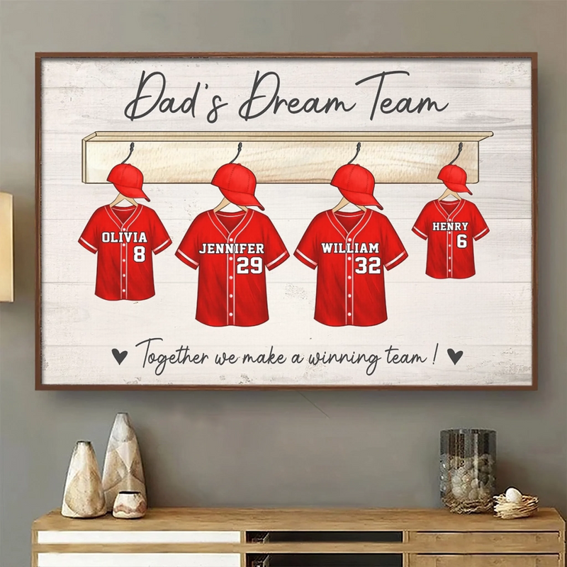 Built By Love, Bonded Like A Team - Family Personalized Custom Horizontal Poster - Father's Day, Gift For Dad, Sport Lovers, Sport Players