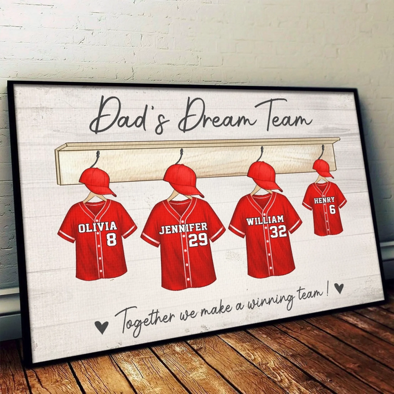 Built By Love, Bonded Like A Team - Family Personalized Custom Horizontal Poster - Father's Day, Gift For Dad, Sport Lovers, Sport Players