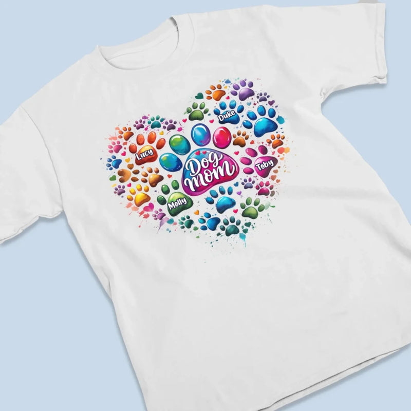 Pawfectly Colorful Heart -  Dog Personalized Custom Unisex T-shirt, Premium T-shirt, Hoodie - Mother's Day, Gift For Pet Owners, Pet Lovers