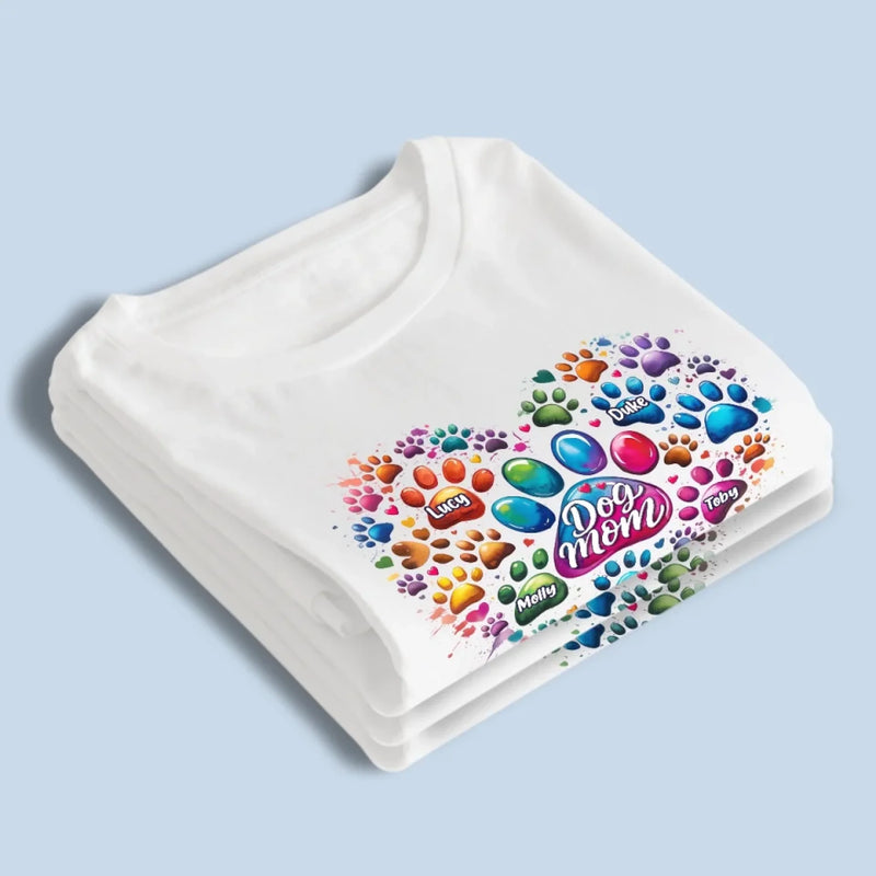 Pawfectly Colorful Heart -  Dog Personalized Custom Unisex T-shirt, Premium T-shirt, Hoodie - Mother's Day, Gift For Pet Owners, Pet Lovers