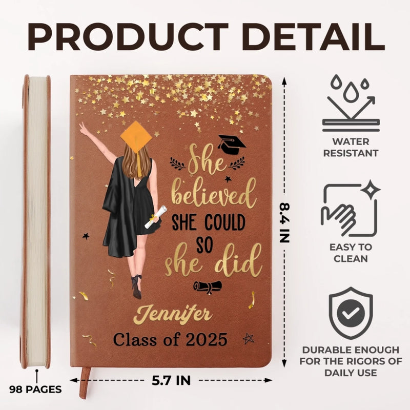 Watch Me Write My Next Chapter - Family Personalized Custom Leather Journal - Graduation Gift For Family Members, Siblings, Brothers, Sisters