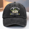 Camping Is My Therapy - Camping Personalized Custom Vintage Washed Denim Baseball Cap - Gift For Camping Lovers