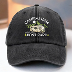 Custom Name Camping RV Gifts for Campers - Personalized Washed Baseball Cap