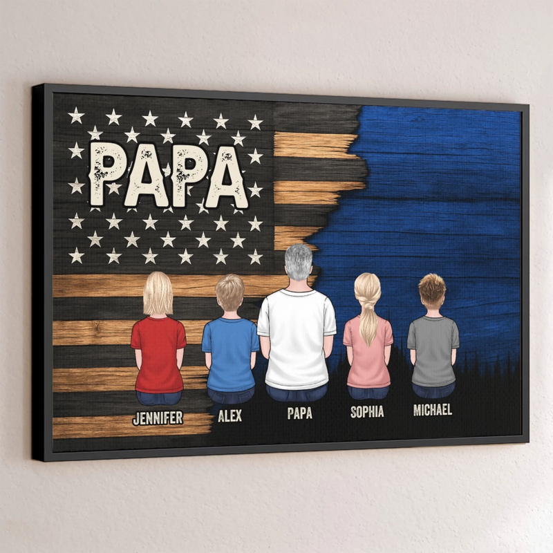 Papa, Our Loudest Pride - Family Personalized Custom Horizontal Poster - Father's Day, Gift For Dad, Grandpa