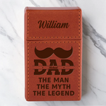 Custom Name Mustache Gifts for Men - Personalized Leather Cigarette Case