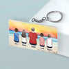 Guided By Your Love, Always - Family Personalized Custom Shaped Acrylic Keychain - Father's Day, Gift For Dad, Grandpa
