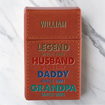 Custom Name Husband Dad Grandpa Gift - Personalized Leather Cigarette Case