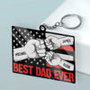 Tough Hands, Soft Heart - Family Personalized Custom Shaped Acrylic Keychain - Father's Day, Gift For Dad, Grandpa