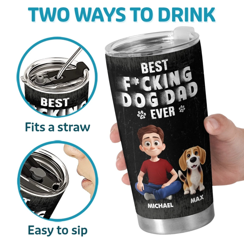 Custom Name Funny Dog Dad Gifts - Personalized Tumbler