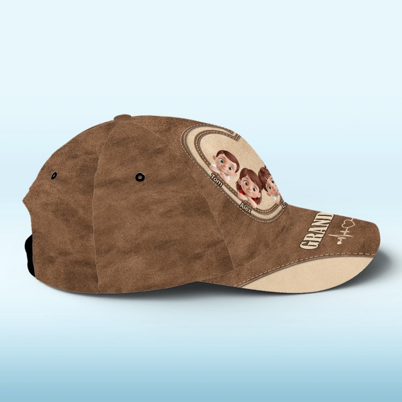 Love Runs In This Cap - Family Personalized Custom Hat, All Over Print Classic Cap - Father's Day, Gift For Dad, Grandpa