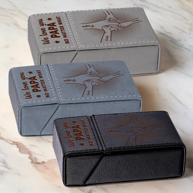 Love You Every Day Dad - Family Personalized Custom Leather Cigarette Case - Father's Day, Gift For Dad, Grandpa