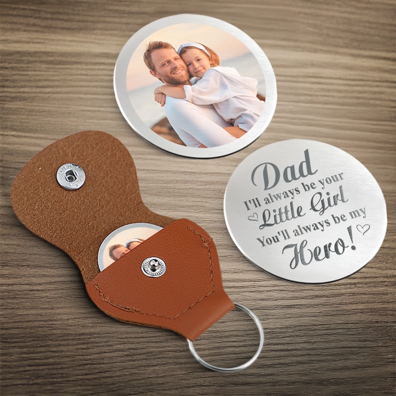 Custom Photo One Hero One Dad - Family Personalized Custom Pocket Hug - Father's Day, Gift For Dad, Grandpa, Son, Daughter, Grandson, Granddaughter