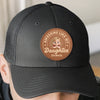 Baby’s First Fan - Family Personalized Custom Round Leather Patch Hat - Father's Day, Gift For Dad, Grandpa