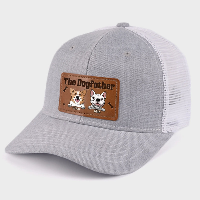 Walks, Treats, Cuddles - Dog Personalized Custom Leather Patch Hat - Father's Day, Gift For Pet Owners, Pet Lovers