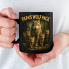 Bonded Like A Wolf Pack - Family Personalized Custom Black Mug - Father's Day, Gift For Dad, Grandpa