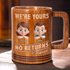 Too Cute To Return - Family Personalized Custom Wooden Mug - Father's Day, Gift For Dad, Grandpa