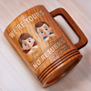 Too Cute To Return - Family Personalized Custom Wooden Mug - Father's Day, Gift For Dad, Grandpa