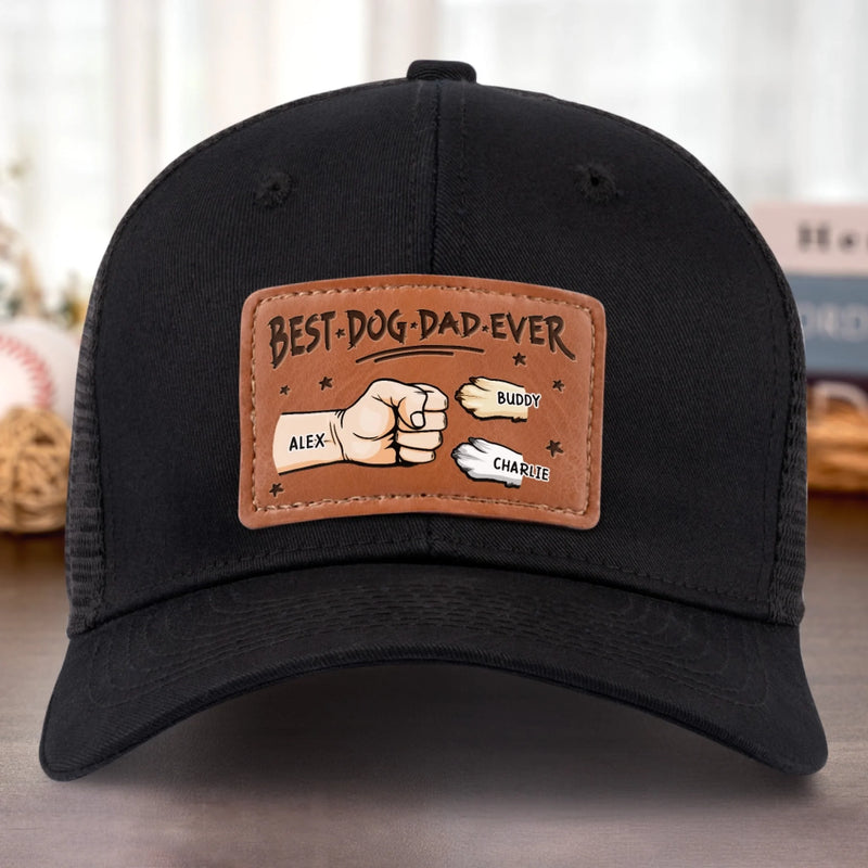 Fur Babies, Real Love - Dog & Cat Personalized Custom Leather Patch Hat - Father's Day, Gift For Pet Owners, Pet Lovers