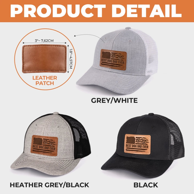 Raised By Paws, Loved By All - Dog Personalized Custom Leather Patch Hat - Father's Day, Gift For Pet Owners, Pet Lovers