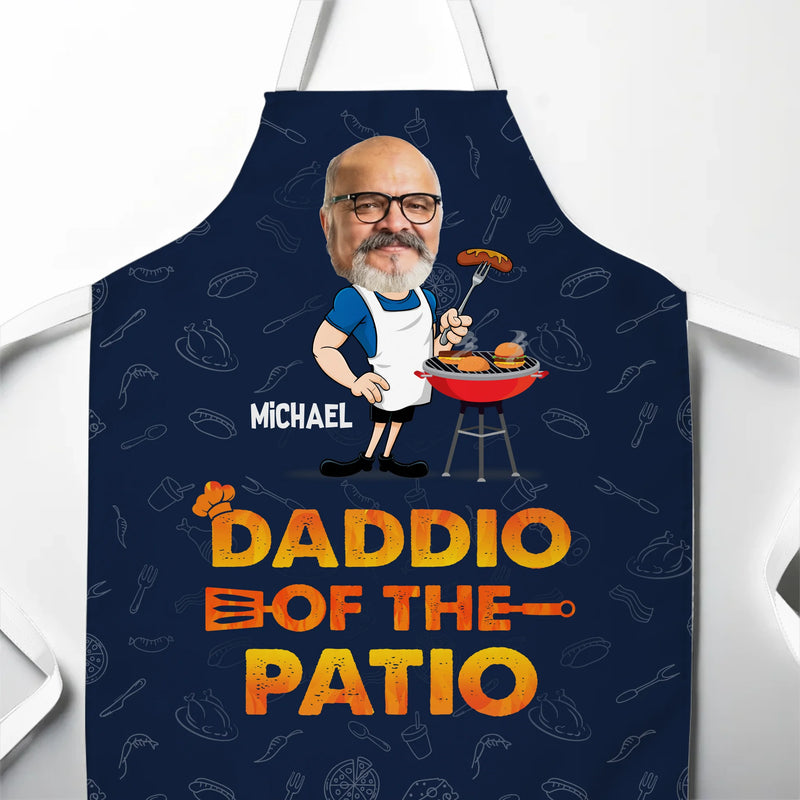 Custom Photo Daddio Of The Patio - Family Personalized Custom Apron - Father's Day, Gift For Dad, Grandpa