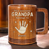 This Awesome Grandpa Belongs To His Crew - Family Personalized Custom Wooden Mug - Father's Day, Gift For Dad, Grandpa
