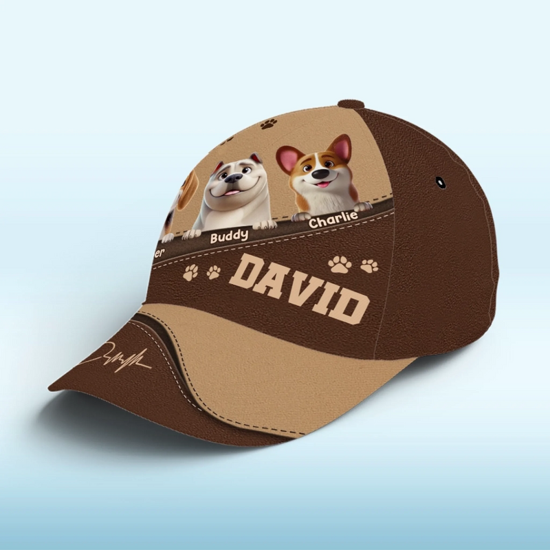 Paws Down, Best Dad Ever - Dog Personalized Custom Hat, All Over Print Classic Cap - Father's Day, Gift For Pet Owners, Pet Lovers
