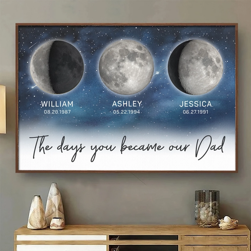 The Days You Became Our Dad - Family Personalized Custom Horizontal Poster - Father's Day, Gift For Dad, Grandpa