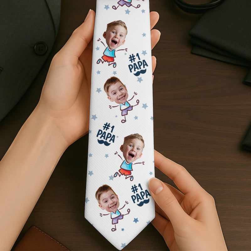 Custom Photo Best Dad Ever, No Debates - Family Personalized Custom Tie - Father's Day, Gift For Dad, Grandpa