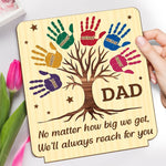 Custom Name Family Tree Gift for Dad - Personalized Wooden Plaque