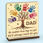 Custom Name Family Tree Gift for Dad - Personalized Wooden Plaque