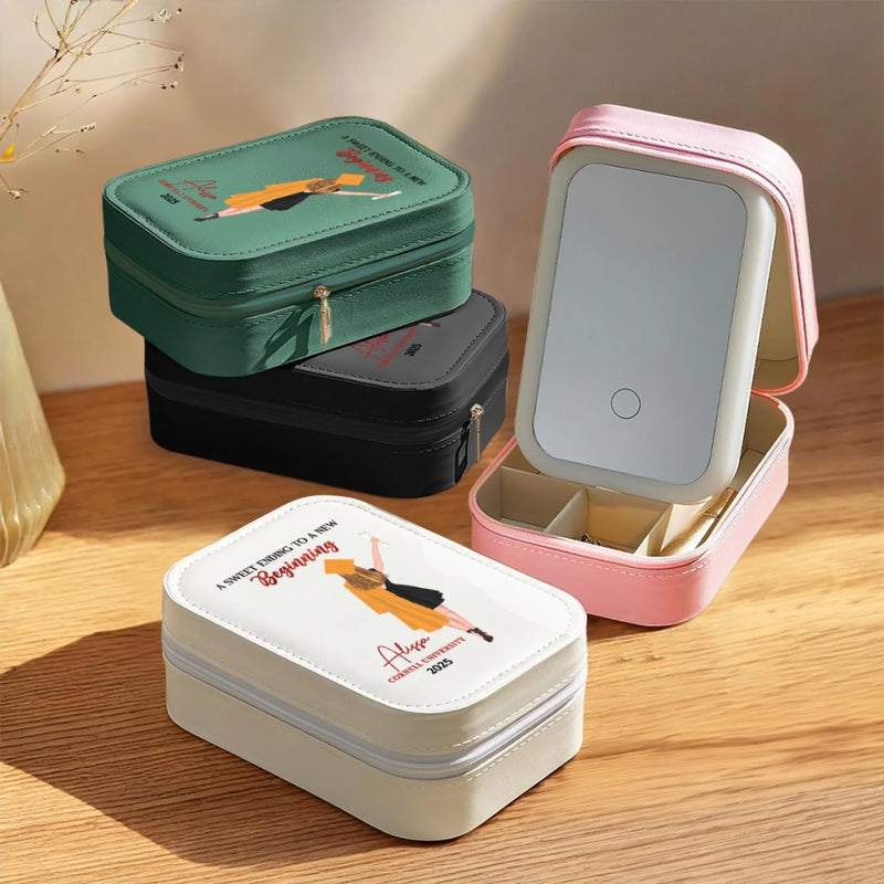 Worth The Hassle - Family Personalized Custom Jewelry Box LED Makeup - Graduation Gift For Family Members, Siblings, Brothers, Sisters