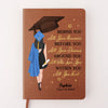 Wearing Success, One Step At A Time - Family Personalized Custom Leather Journal - Graduation Gift For Family Members, Siblings, Brothers, Sisters, Best Friends