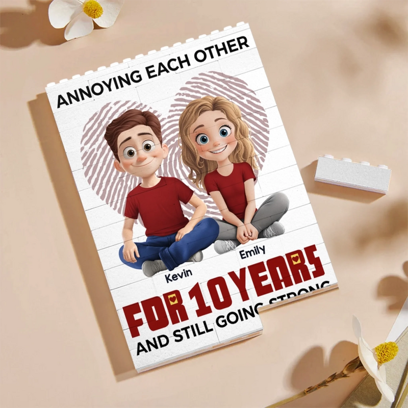 I’m Yours, Forever Flawed - Couple Personalized Custom Vertical Rectangle Shaped Building Brick Blocks - Gift For Husband Wife, Anniversary
